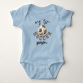 Mijn eerste voetbalseizoen Waterverf Voetbal Romper (Voorkant)