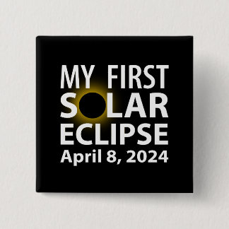 Mijn eerste zonsverduistering vierkante button 5,1 cm