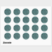Mijn eigen tekst hier 034c4c groen getextureerd ronde sticker (Vel)