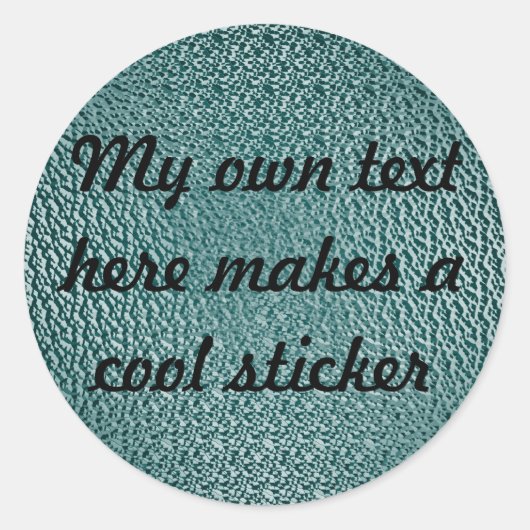 Mijn eigen tekst hier 034c4c groen getextureerd ronde sticker (Voorkant)