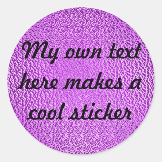 Mijn eigen tekst hier ba1ddc Deep Bright Paarse Ronde Sticker (Voorkant)