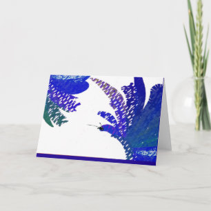 Mijn eigen vlinder notitiekaart. Tinten van blauw Kaart