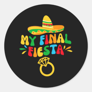 Mijn Eindfeest Bruid Groovy Meisje Feest Ronde Sticker