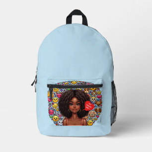 Mijn emoji's en ik print gesneden naaizak bedrukte rugzak