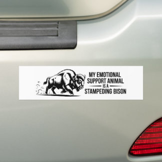 Mijn emotionele steun aan dieren die bizons stampe bumpersticker