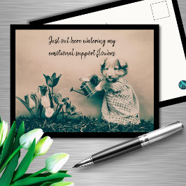 Mijn emotionele steun geven Bloemen  Dog Briefkaart