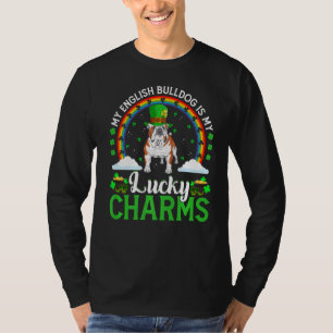 Mijn Engelse buldog is mijn geluksbrenger St Patri T-shirt