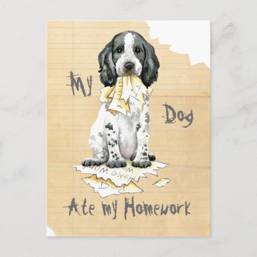 Mijn Engelse Cocker Spaniel Ate My Homework Briefk Briefkaart (Voorkant)