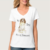 Mijn Engelse Springer Spaniel Ate Mijn thuiswerk T-shirt (Voorkant)