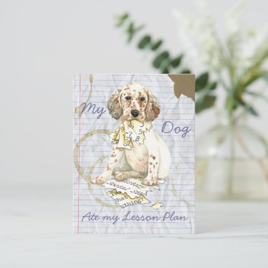 Mijn Engelse stellter Ate Mijn Lesson Plan Briefkaart (Staand voorkant)