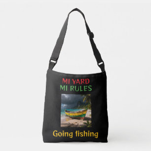 Mijn erf mijn regels vissen gaan crossbody tas