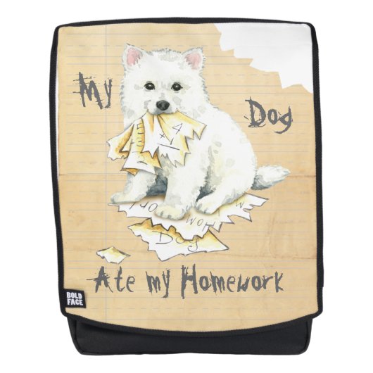 Mijn Eskie Ate Mijn thuiswerk Rugtassen (Voorkant)