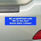 Mijn ex-vriendin zei... bumpersticker (Op auto)