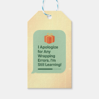 Mijn excuses voor eventuele inpakfouten - Funny AI Cadeaulabel