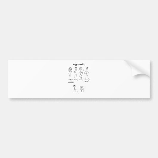 Mijn familie-4 bumpersticker (Voorkant)