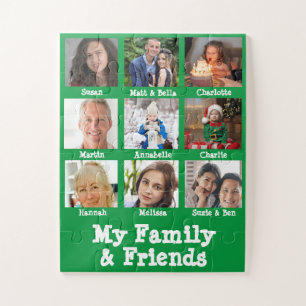 Mijn familie en vrienden Naam & foto Groene dement Legpuzzel