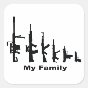 Mijn familie (I Love Pistolen) Vierkante Sticker