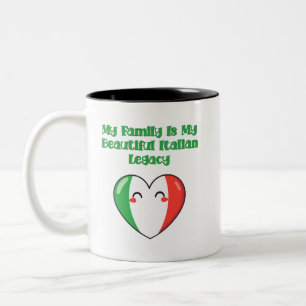 Mijn familie mijn prachtige Italiaanse erfenis tro Tweekleurige Koffiemok