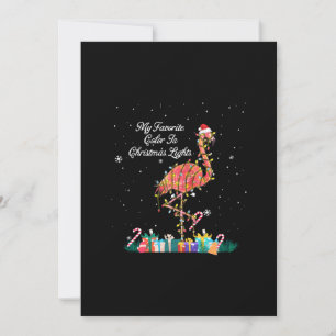 Mijn favoriet is kerstlichten kostuum flamingo feestdagenkaart