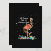 Mijn favoriet is kerstverlichting Costume Flamingo Save The Date (Voorkant / Achterkant)