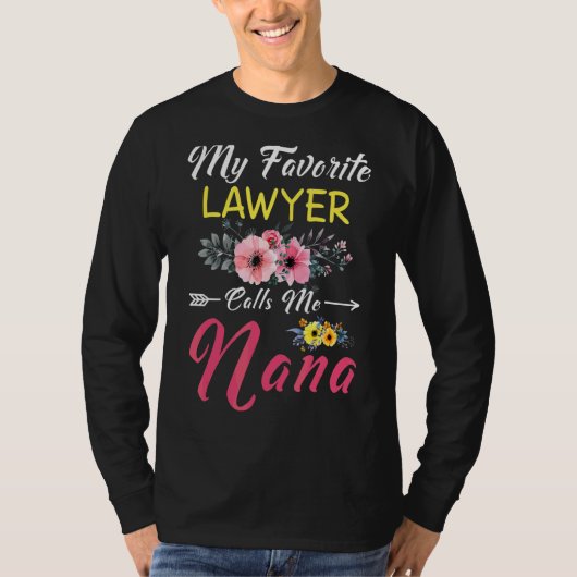 Mijn favoriete advocaat noemt me Nana Flowers Fami T-shirt (Voorkant)