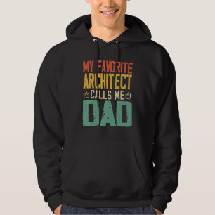 Mijn favoriete architect noemt me pap Retro Hoodie