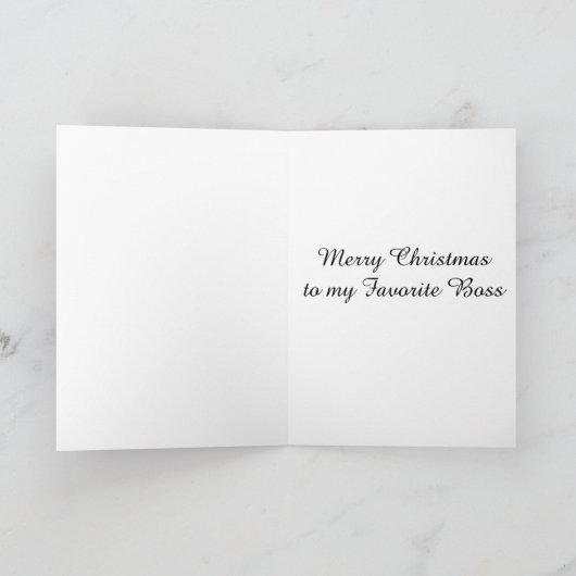 MIJN FAVORIETE **BAAS** MET KERST FEESTDAGEN KAART (Binnen)