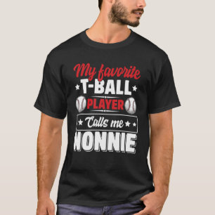 Mijn favoriete balspeler roept me nonnie Moeder D T-shirt