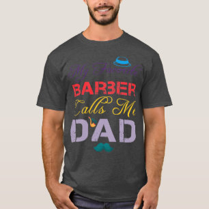 Mijn favoriete Barber noemt me papa Funny Fatherx2 T-shirt