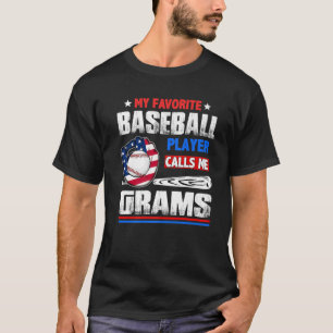 Mijn favoriete Baseball Player roept me Grams Moed T-shirt