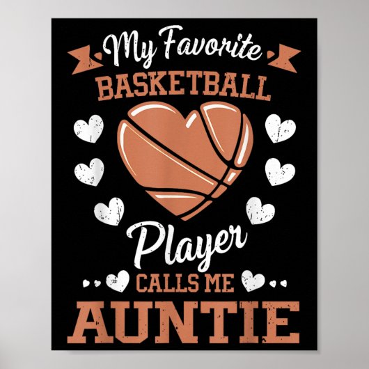 Mijn favoriete Basketball Player roept me tante Poster (Voorkant)