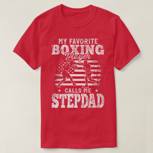 Mijn favoriete boegspeler roept me Stepdad Fathers T-shirt (Design voorkant)
