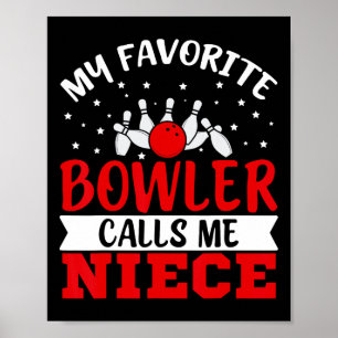 Mijn favoriete bowler noemt me nichtje Funny Bowli Poster