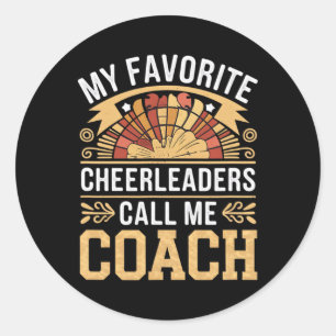 Mijn favoriete cheerleaders noemen me coach team m ronde sticker