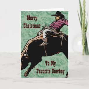 Mijn favoriete cowboy feestdagen kaart