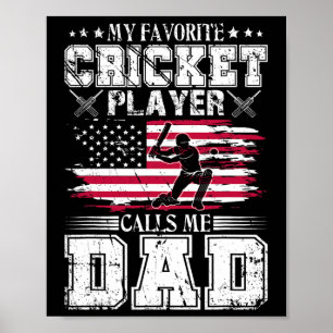 Mijn favoriete cricketspeler noemt me vader USA Va Poster