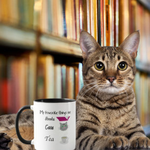 Mijn favoriete dingen zijn Boeken, Katten en Thee Mok