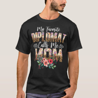 Mijn favoriete diplomaat noemt me mam Leopard Flor T-shirt