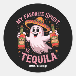 Mijn favoriete drank is Tequila Halloween-drinken Ronde Sticker