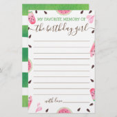 Mijn favoriete herinnering aan de Kaart van het ve (Voorkant / Achterkant)