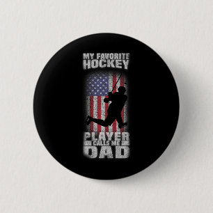 Mijn favoriete Hockey-speler noemt me papa grappig Ronde Button 5,7 Cm