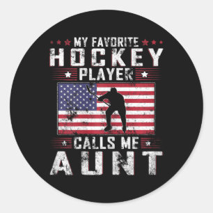 Mijn favoriete hockeyer noemt me tante Moederdag Ronde Sticker