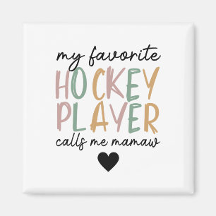 Mijn favoriete hockeyspeler noemt me Mamaw Vintage Magneet