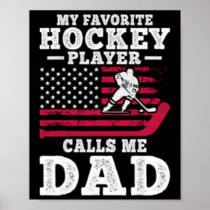 Mijn favoriete hockeyspeler noemt me papa VS-vlag  Poster