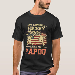 Mijn favoriete hockeyspeler noemt me Papou VS-vlag T-shirt