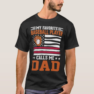 Mijn favoriete honkballer noemt me pap honkbal t-shirt