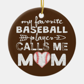 Mijn favoriete honkbalspeler noemt me mama moeder' keramisch ornament