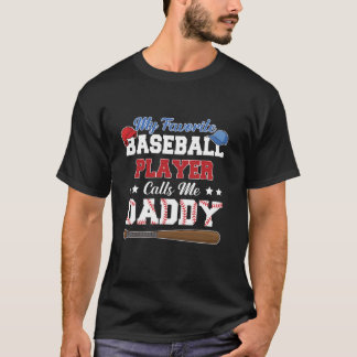 Mijn favoriete honkbalspeler noemt me papa vader t-shirt