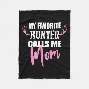 Mijn favoriete jager noemt me mam Deer Hunting Gif Fleece Deken