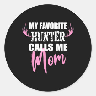 Mijn favoriete jager noemt me mam Deer Hunting Gif Ronde Sticker